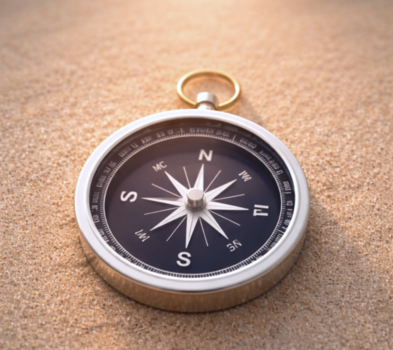 Kompass als Symbol für Klarheit und Orientierung – Psychosoziale Beratung in Dresden