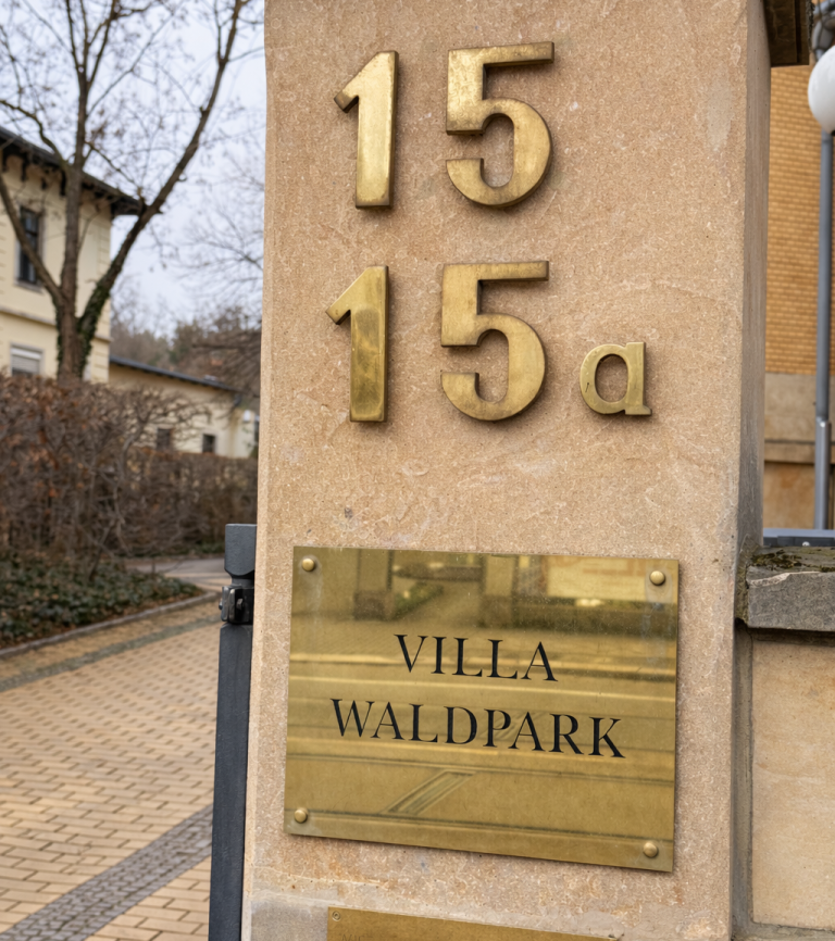 Hausnummer 15a Villa Waldpark in Dresden-Striesen – Standort von KBB.solution
